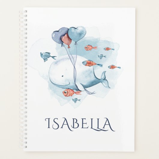 水お洒落色の鯨魚 プランナー手帳 (正面)