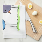 水お洒落色の鳥3 キッチンタオル (四つ折り)