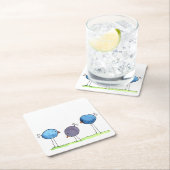 水お洒落色の鳥3 スクエアペーパーコースター (インサイチュ)