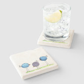 水お洒落色の鳥3 ストーンコースター (横)