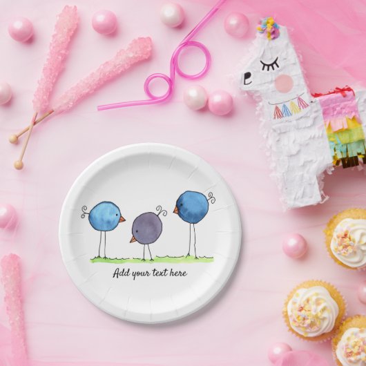 水お洒落色の鳥3 ペーパープレート (パーティー)