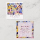 水お洒落色の鳥 スクエア名刺 (正面/裏面)