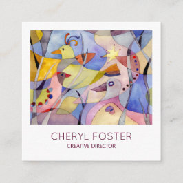 水お洒落色の鳥 スクエア名刺