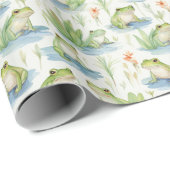 水お洒落色カエル包装紙 ラッピングペーパー (ロールコーナー)