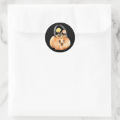 水お洒落色カボチャ飴ハロウィーン ラウンドシール (バッグ)