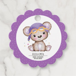 水お洒落色ガールパイロットテディベア フェイバータグ