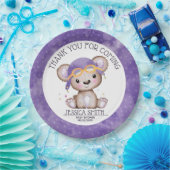 水お洒落色ガールパイロットテディベア ペーパープレート (パーティー)