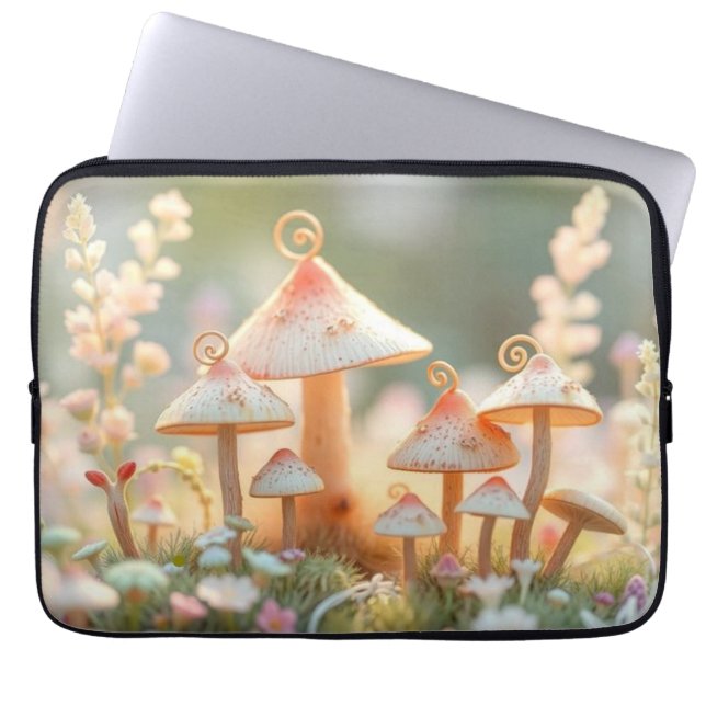 水お洒落色キノコ村 | コージーラプト ラップトップスリーブ (正面)