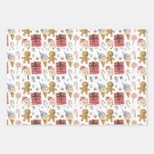 水お洒落色クリスマスイラスト ラッピングペーパーシート (正面)