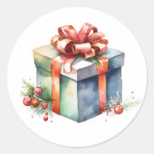 水お洒落色クリスマスギフトシール ラウンドシール (正面)