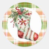 水お洒落色クリスマスストッキング ラウンドシール (正面)