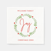 水お洒落色クリスマスリース スタンダードカクテルナプキン (正面)