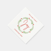 水お洒落色クリスマスリース スタンダードカクテルナプキン (角)