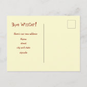 水お洒落色サボテンの移動発表 ポストカード (裏面)