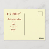 水お洒落色サボテンの移動発表 ポストカード (裏面)