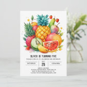 水お洒落色ジューシー果実誕生日 招待状 (スタンド正面)