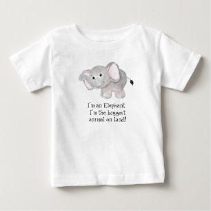 水お洒落色ゾウ ベビーTシャツ