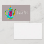 水お洒落色トルコのティーポット ノートカード (正面/裏面)