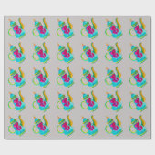 水お洒落色トルコのティーポット ラッピングペーパー (フラット)