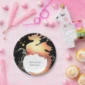 水お洒落色ドラゴン誕生日 ペーパープレート (パーティー)