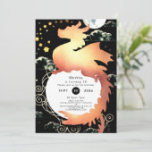 水お洒落色ドラゴン誕生日 招待状 (スタンド正面)