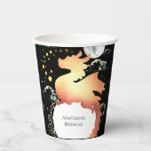 水お洒落色ドラゴン誕生日 紙コップ (正面)