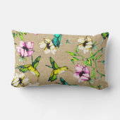 水お洒落色ハミングバード&フラワーズ ランバークッション (裏面)