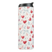 水お洒落色ハートと離れのパターン タンブラー (回転左)