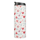 水お洒落色ハートと離れのパターン タンブラー (回転右)