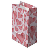 水お洒落色ハートバレンタインデー スモールペーパーバッグ (正面アングル)