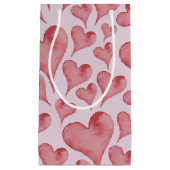 水お洒落色ハートバレンタインデー スモールペーパーバッグ (正面)