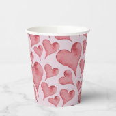 水お洒落色ハートバレンタインデー 紙コップ (左)