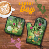 水お洒落色バニー 鍋つかみ&鍋敷きセット