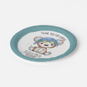 水お洒落色パイロットテディベア ペーパープレート (アングル)