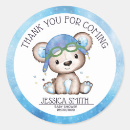 水お洒落色パイロットテディベア ラウンドシール