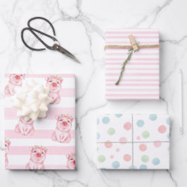 水お洒落色ピグ ラッピングペーパーシート