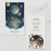 水お洒落色ファンタジー作家ライタ 名刺 (正面/裏面)