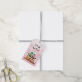 水お洒落色フクロウと雪片クリスマス ギフトタグ (より糸付き)