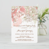 水お洒落色フラワーズ誕生日招待状 招待状 (スタンド正面)