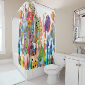 水お洒落色フローラアート シャワーカーテン (インサイチュ)