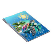 水お洒落色フローラウミガメ手帳 ノートブック (右側)