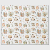 水お洒落色フローラストロベリーカントリー ラッピングペーパー (フラット)