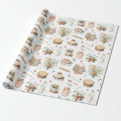水お洒落色フローラストロベリーカントリー ラッピングペーパー (アンロールド)