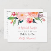 水お洒落色フローラブライダルシャワーレシピ ポストカード (正面/裏面)