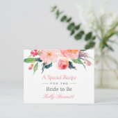 水お洒落色フローラブライダルシャワーレシピ ポストカード (スタンド正面)