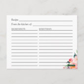 水お洒落色フローラブライダルシャワーレシピ ポストカード (裏面)