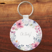 水お洒落色フローラベビーシャワーああベビー キーホルダー (正面)