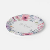 水お洒落色フローラベビーシャワーああベビー ペーパープレート (アングル)