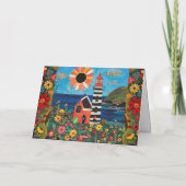 水お洒落色フローラライトハウスカ空白のード シーズンカード (裏面)