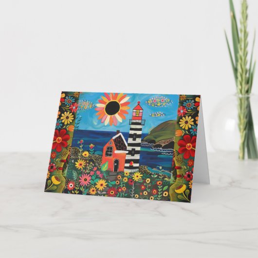 水お洒落色フローラライトハウスカ空白のード シーズンカード (正面)